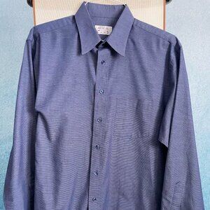 Arrow Kent Mens Long Sleeve Blue Dress Shirt 16 1/2- 34/35